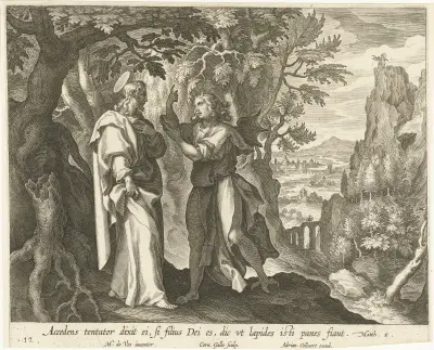 Kuszenie Chrystusa na pustyni, Maerten De Vos