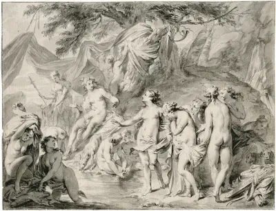 Callistos graviditet: 'Nymferna upptäcker den' av Jacob de Wit