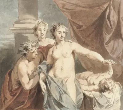 Ceres, Venus, Bacchus och en sovande Amor av Jacob de Wit