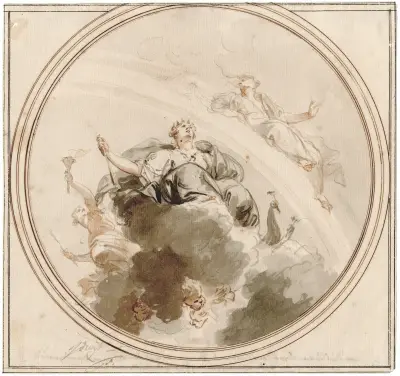 Takdekor med Juno av Jacob de Wit