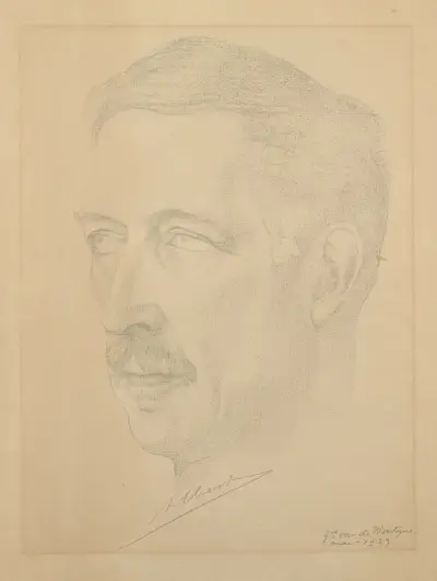 Portrait of King Albert I av Gustave Van de Woestijne