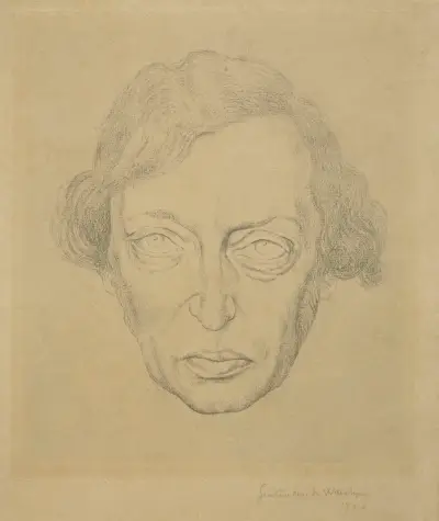 Portrait of the Writer Karel van de Woestijne av Gustave Van de Woestijne