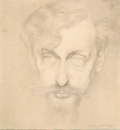 Portrait of the Writer Karel van de Woestijne av Gustave Van de Woestijne