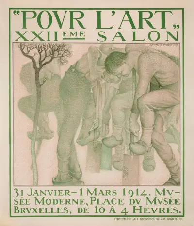 Affisch för konstkretsen Pour l’Art av Gustave Van de Woestijne