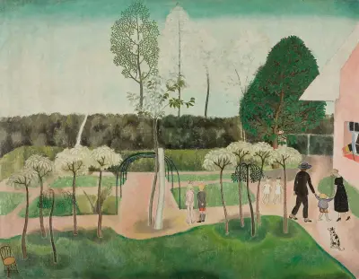 Familjen i trädgården av Gustave Van de Woestijne