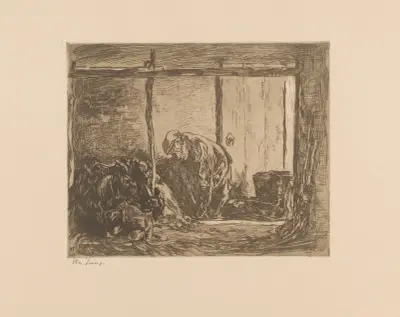 Ko i en ladugård (In de stal) av Willem de Zwart