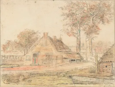 Gård i landskap av Willem de Zwart