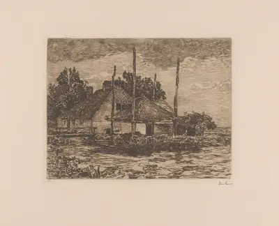 Boerderij met hooischelf av Willem de Zwart