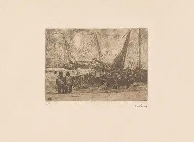 Bommen på stranden av Willem de Zwart