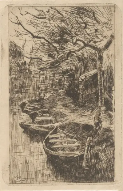 Båtuthyrning ’Roeilust’ (Loosduinse vaart) av Willem de Zwart