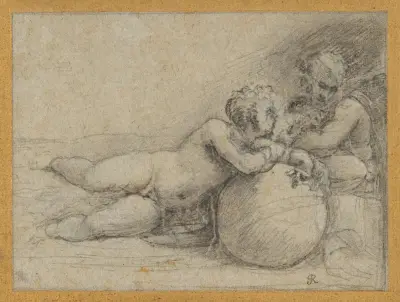 The Christ Child and Saint John the Baptist av Sebastiano del Piombo
