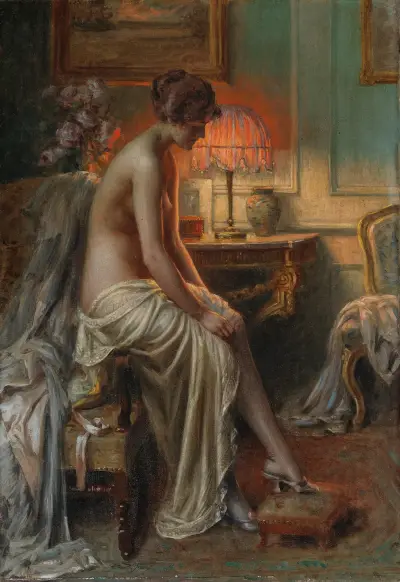 A lady in the boudoir av Delphin Enjolras