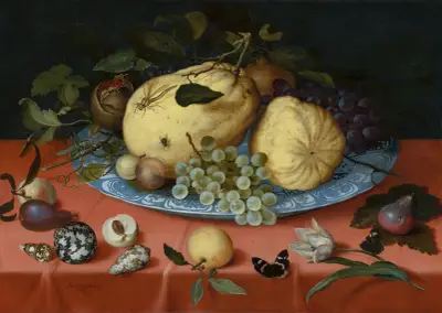 Fruit Still Life with Shells and Tulip av Balthasar van der Ast