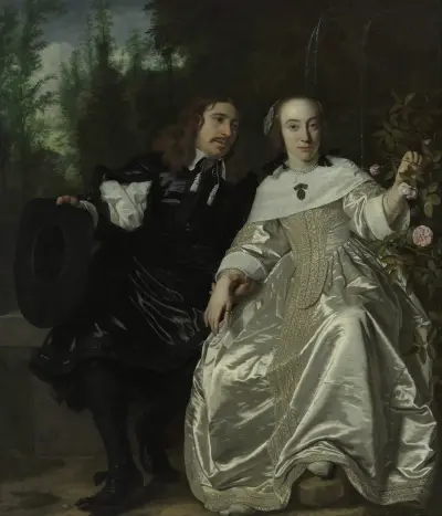 Abraham del Court and his wife Maria de Kaersgieter av Bartholomeus van der Helst