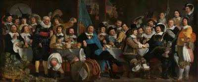 Banquet at the Crossbowmen’s Guild in Celebration of the Treaty of Münster av Bartholomeus van der Helst