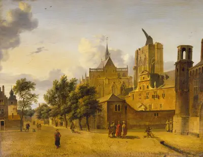A Street Scene in Cologne av Jan van der Heyden