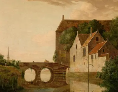 Bridge over a River av Jan van der Heyden