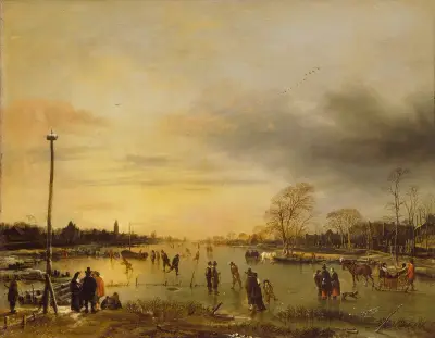 A Skating Scene av Aert van der Neer