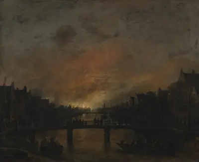 Fire at Amsterdam by Night av Aert van der Neer