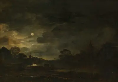 Landschaft im Mondschein, 1640 – Nr. 1 von Aert van der Neer