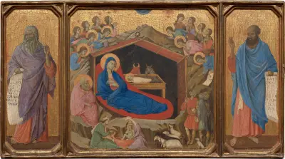 The Nativity with the Prophets Isaiah and Ezekiel av Duccio di Buoninsegna
