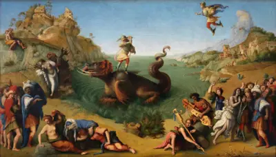 Perseus Frees Andromeda av Piero di Cosimo