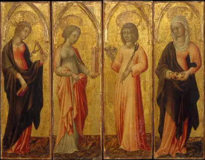 Saints Catherine of Alexandria, Barbara, Agatha, and Margaret av Giovanni di Paolo