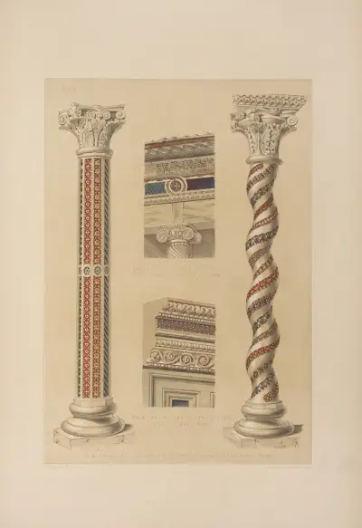 A. A. From the cloisters of San Giovanni–Laterano, Rome; Entablature of the portico of San Lorenzo fuori le Mura, Rome av Matthew Digby Wyatt