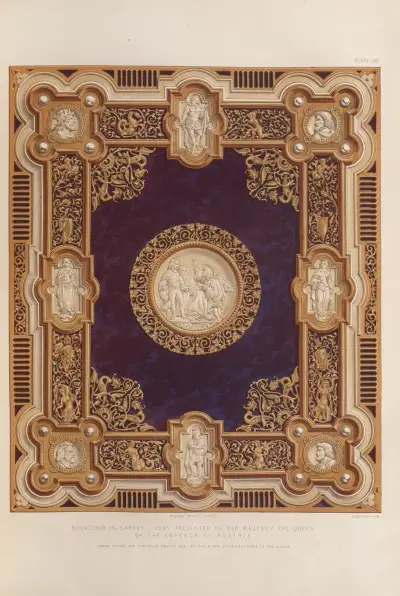 Bucheinband aus geschnitztem Elfenbein, Ihrer Majestät der Königin vom Kaiser von Österreich überreicht von Matthew Digby Wyatt