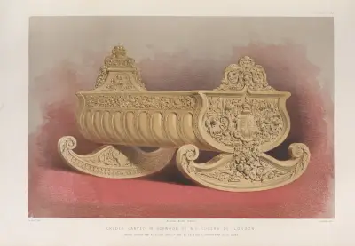 Cradle carved in boxwood av Matthew Digby Wyatt