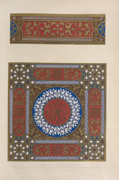Decoration, derived from the Alhambra; being a portion of the cabinet of the queen of Spain at Aranjuez av Matthew Digby Wyatt
