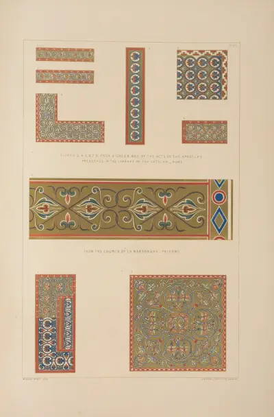 Figs. 1-8. From a Greek mss. of the Acts of the Apostles, preserved in the library of the Vatican, Rome av Matthew Digby Wyatt