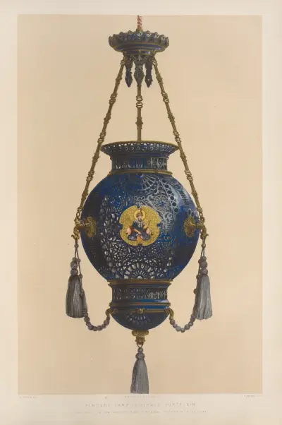 Pendant lamp in Sevres porcelain av Matthew Digby Wyatt