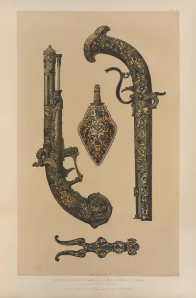 Pistols, engraved and inlaid with Damascene work av Matthew Digby Wyatt