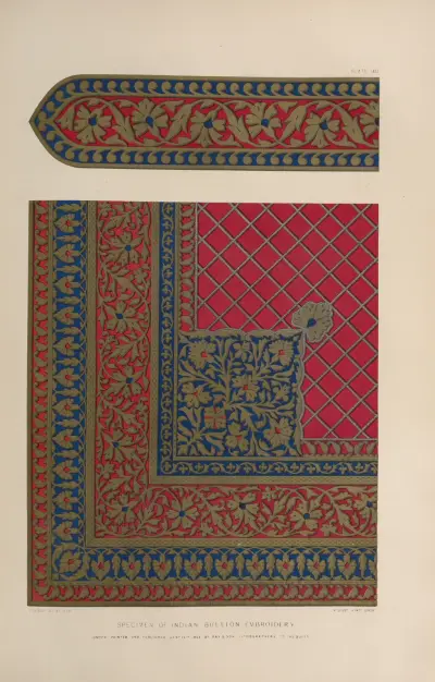 Specimen of Indian bullion embroidery av Matthew Digby Wyatt