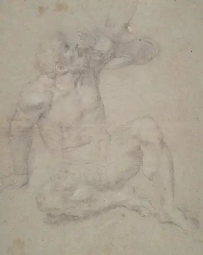 Studie eines sitzenden alten Mannes von Domenichino