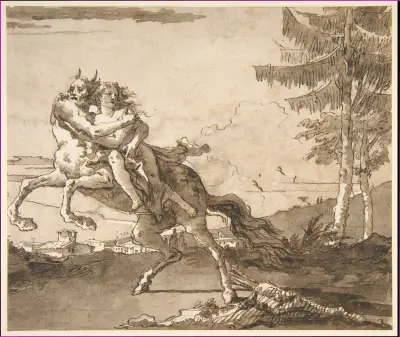 En kentaur bortför en nymf av Giovanni Domenico Tiepolo