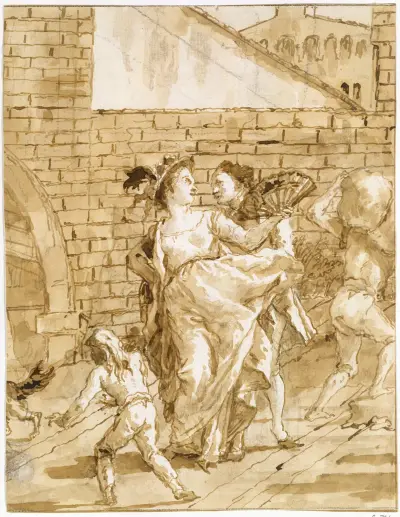 A Flirtation av Giovanni Domenico Tiepolo