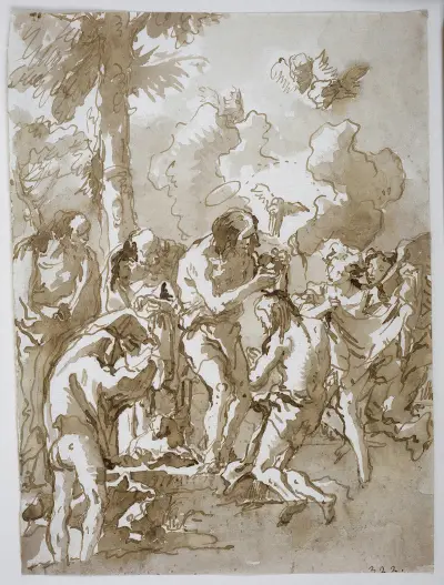 Kristi dop i Jordan av Giovanni Domenico Tiepolo