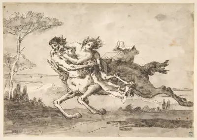 Centaur Abducting a Satyress av Giovanni Domenico Tiepolo