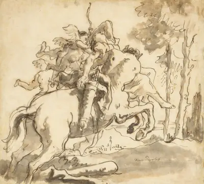 Kentauren som rövar bort en nymf av Giovanni Domenico Tiepolo
