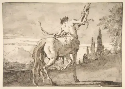 Kentauren som håller upp ett koger av Giovanni Domenico Tiepolo