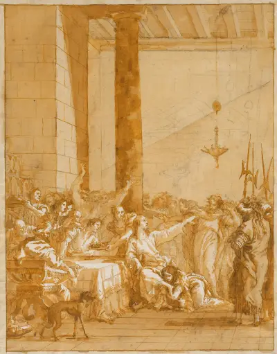 Christ at Supper with Simon the Pharisee, with the Anointment of Christ’s Feet by Mary Magdalen av Giovanni Domenico Tiepolo