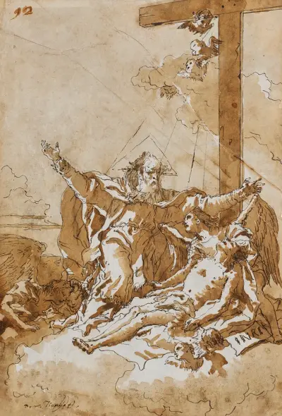 Kristus mottagen i himlen av Giovanni Domenico Tiepolo