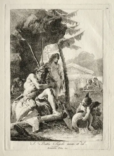 Vattenfigurer av Giovanni Domenico Tiepolo