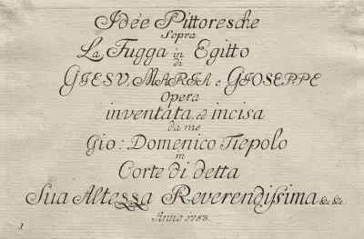 Flight into Egypt – Title Page av Giovanni Domenico Tiepolo