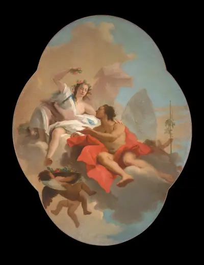 Flora And zephyr av Giovanni Domenico Tiepolo
