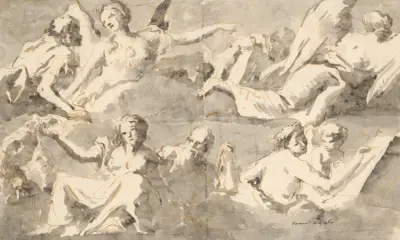 Frieze of Allegorical Figures av Giovanni Domenico Tiepolo