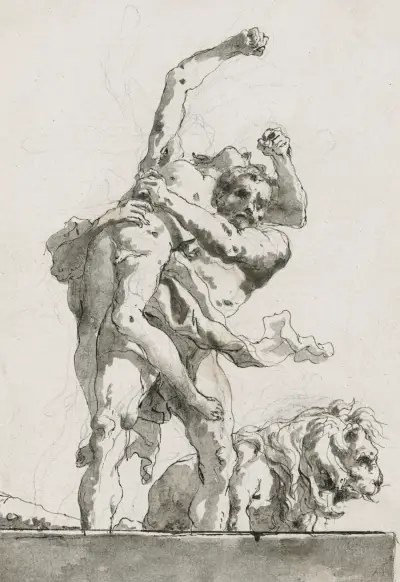 Herkules und Antäus von Giovanni Domenico Tiepolo