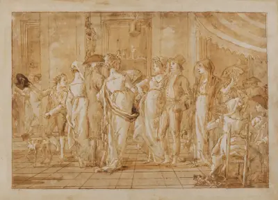 In Piazza av Giovanni Domenico Tiepolo